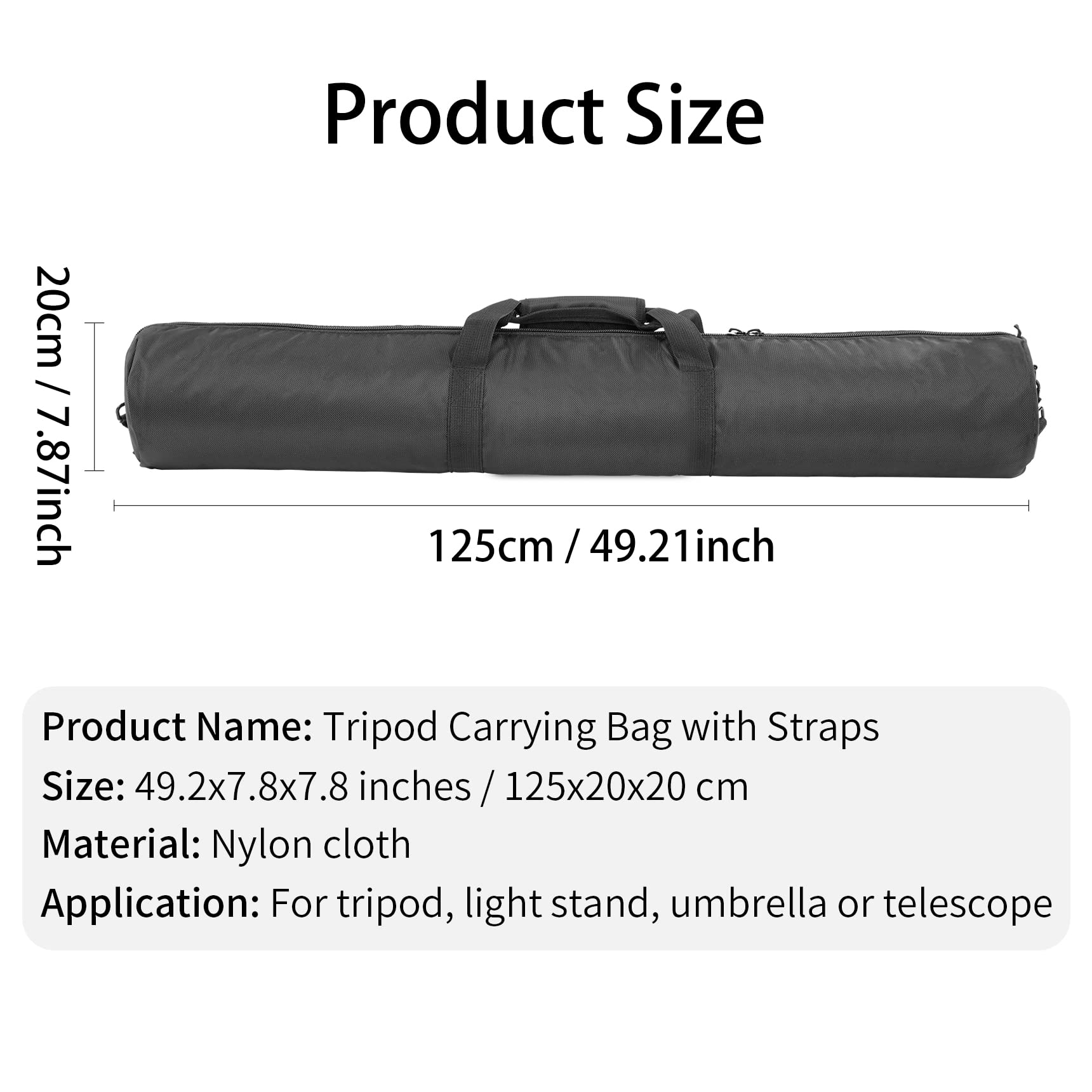 Selens 125x20cm Stativtasche Fotostativtragetasche Gepolsterte Stativ-Tasche Tragetasche für C-Ständer Lichtständer Hintergrundständer Stativ Studioschirm Monolicht Blitzlicht