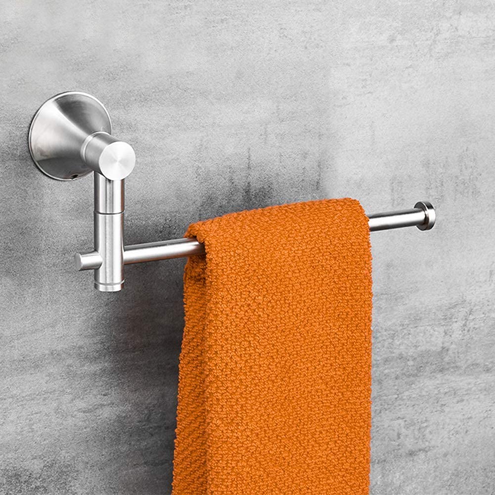 Swivel Towel Rail Chrome Wall-Mounted 304 Stainless Steel Bathroom Kitchen Towel Rack Holder With 1 Swivel Bars Swing Towel Holder For Hotel