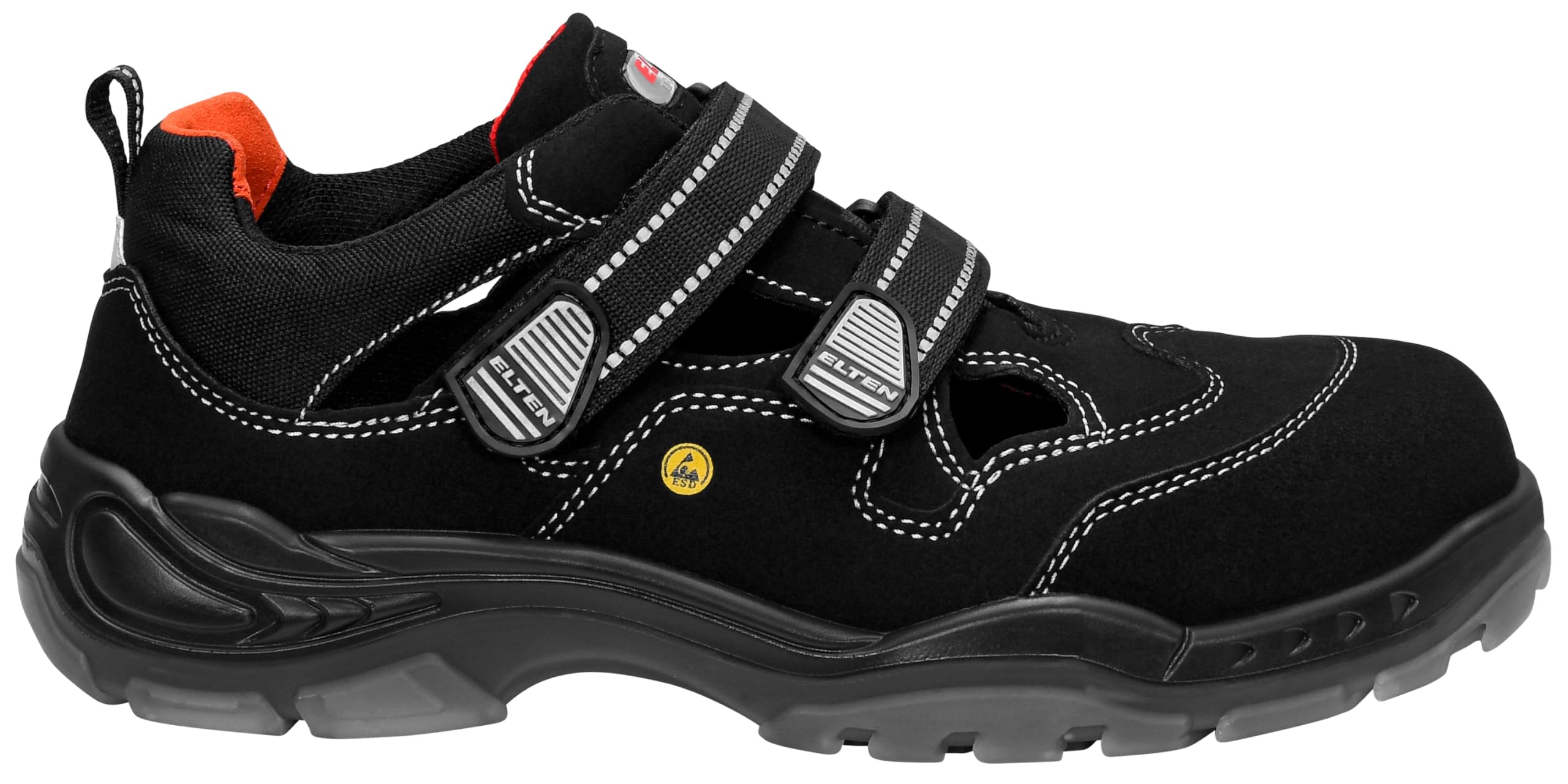 ELTEN Sicherheitsschuhe SCOTT ESD S1, Damen und Herren, Textil, Kunststoffkappe (leichter als Stahlkappe), leicht, sportlich, Schwarz, Größe: 42