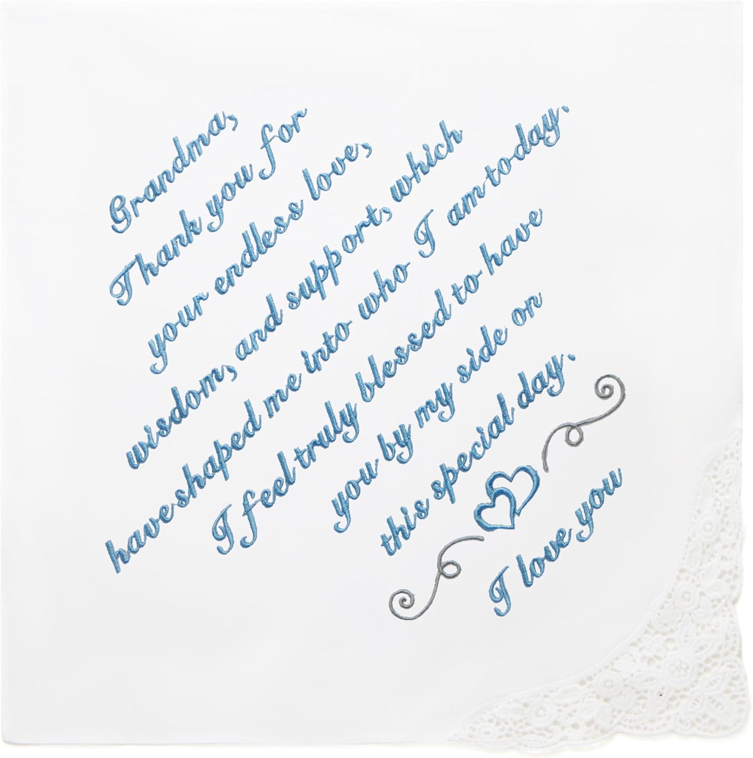 Wedding Handkerchief - Something Blue for Bride on Wedding Day - Bridal Weddings Hankie