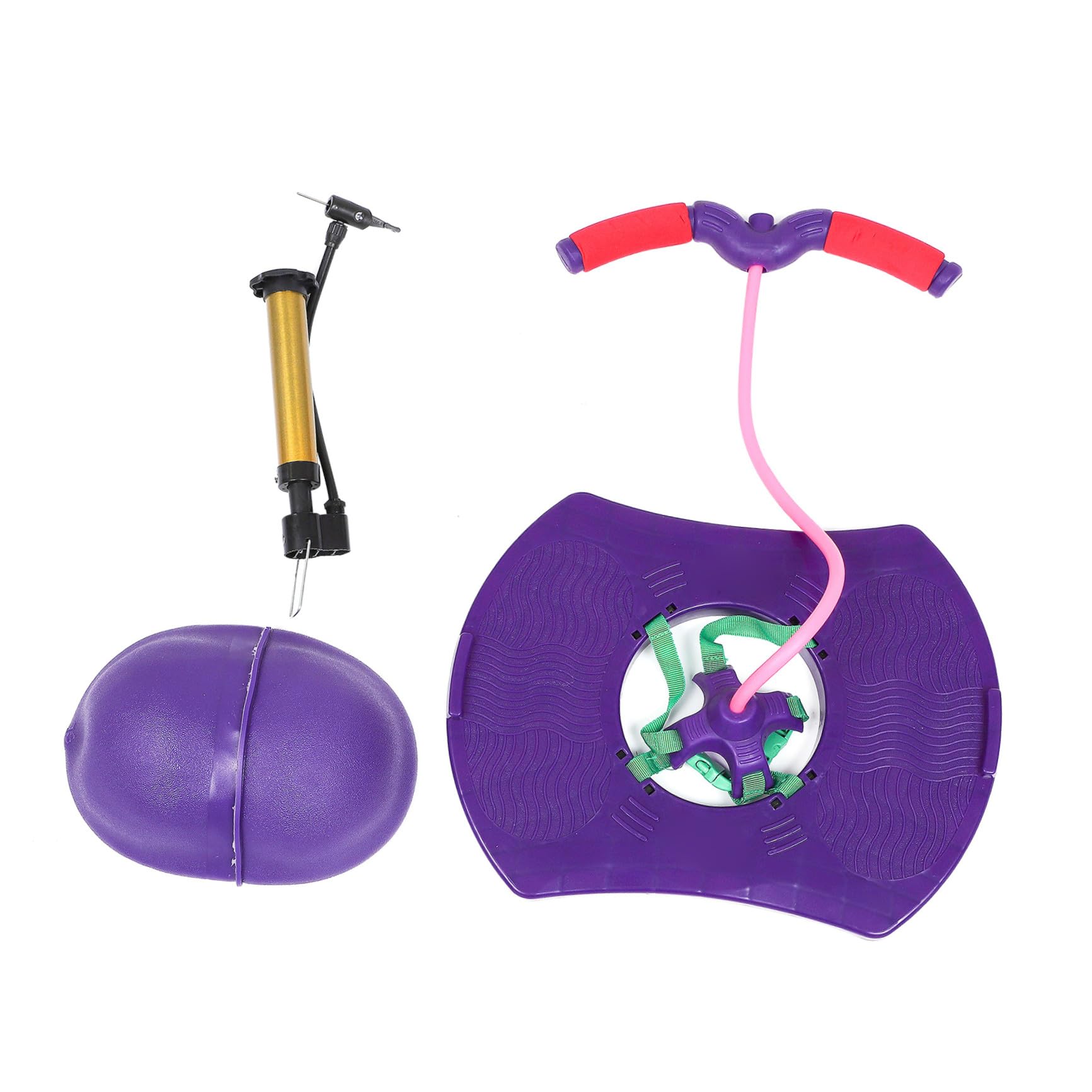 Hüpfball für Kinder mit Rutschfester PVC Oberfläche und Pedalfläche Outdoor Spielzeug mit Rillen Design Belastbar bis 100 Kg für Drinnen und Draußen Zufällige Farbe