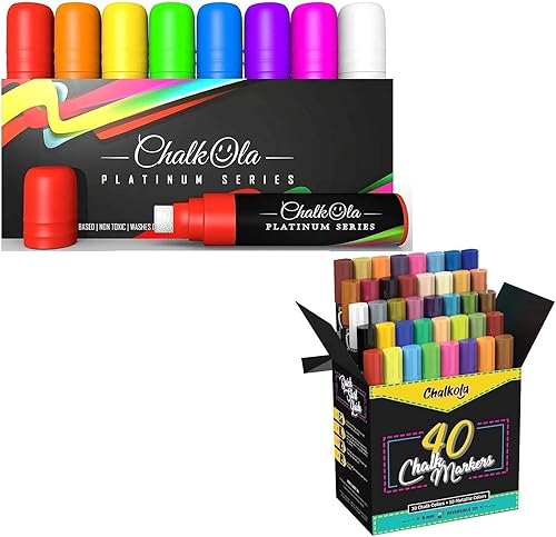 Paquete de arte - 55 marcadores en colores neón, clásicos y metálicos