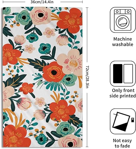 Vista 362 de Giwawa Juego de 2 toallas de mano de hojas marrones, toallas de baño bohemias suaves y delgadas, altamente absorbentes, decorativas, para cocina