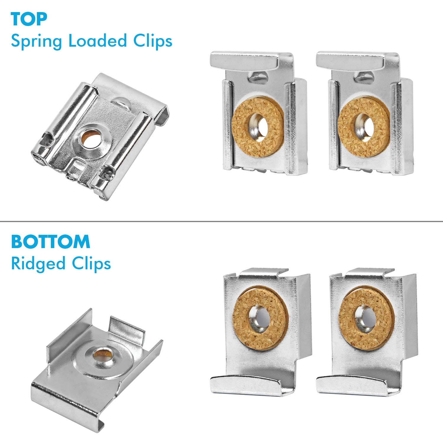 Sets (16 Pieces) Spring Loaded Mirror Hanger Clips Set Unframed Mirror