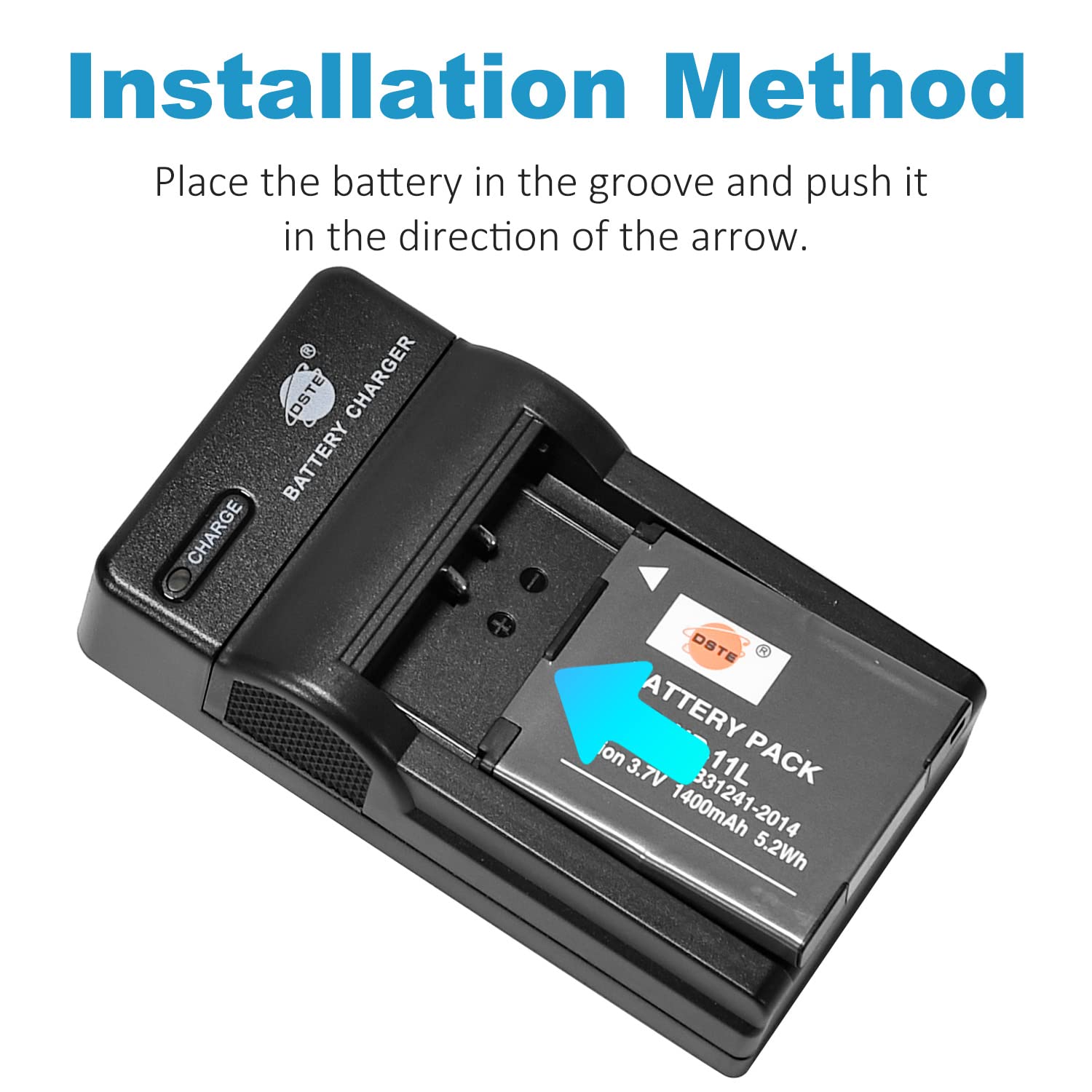 DSTE 2PCS NB-11L NB-11LH Batteria e Caricabatterie Compatibile con Canon PowerShot A2300 A2400 A2500 A2600 A3400 A3500 A4000