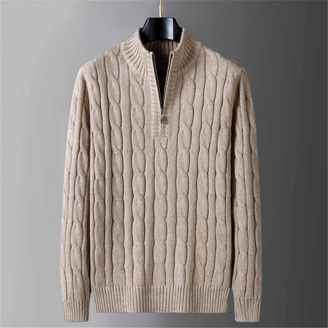 Vogrtcc Maglione a collo alto mezza cerniera maglione lavorato a maglia maglione maglione vintage
