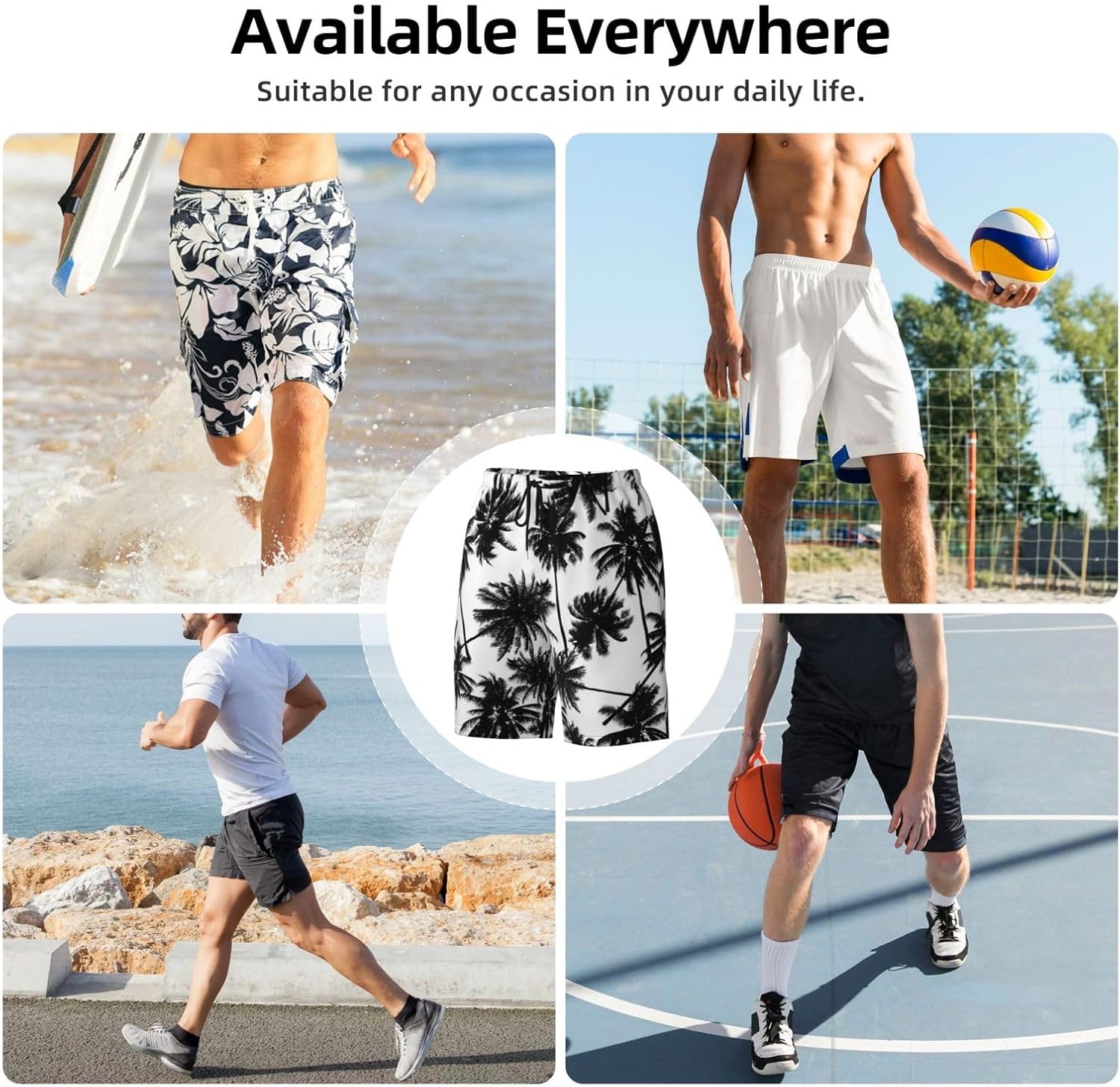 Mens Swim Trunks with Mesh Lining,Quick Dry Swimsuit Board Shorts Beach Pants Swimwear Bathing Suits - Image 5