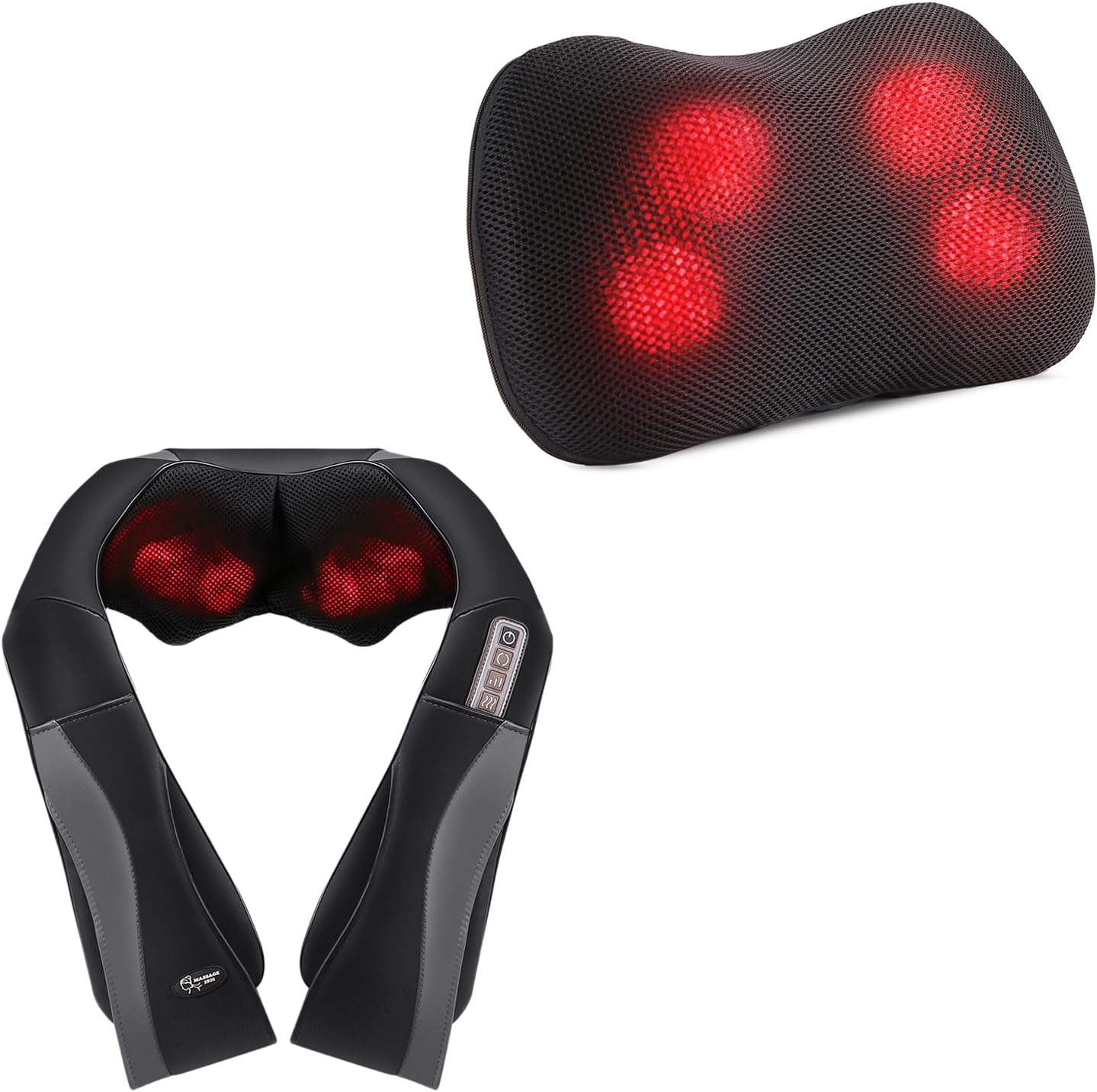 Careboda 2 Pack Back Neck Shoulder Massager with Heat, 3D Kneading Deep Tissue