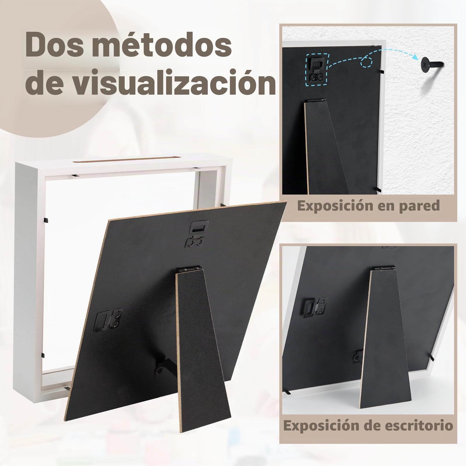 WISYOK Marco de fotos 3D para rellenar 22x22cm, marco de objetos 3D de 3cm de profundidad, marco profundo para pared y escritorio, caja de sombra para fotos, objetos, ramo de novia, obras de arte DIY