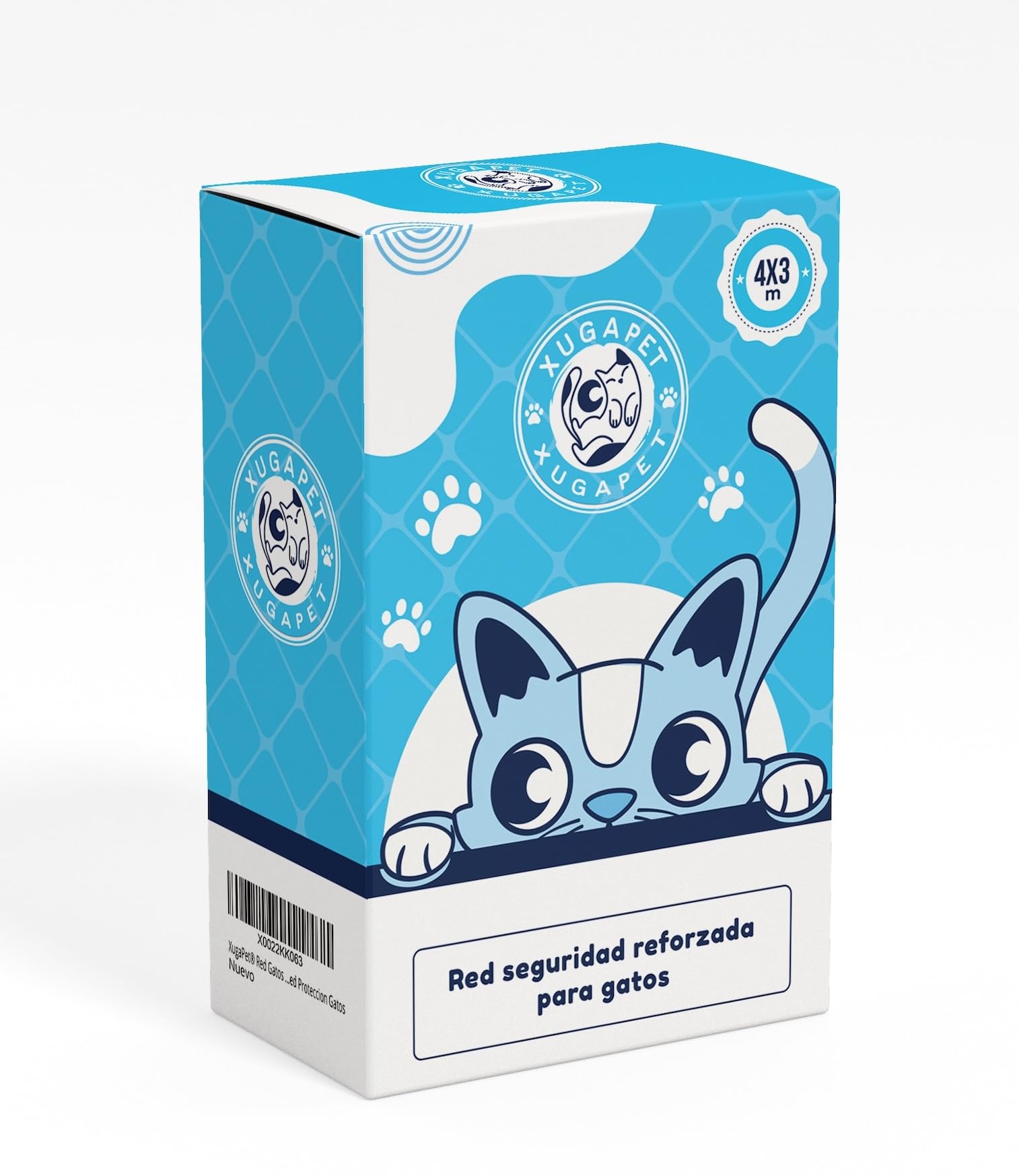 XugaPet® Red para Gatos Terraza | Reforzada | 4x3m | Red Gatos Ventana | Kit Fijación Gratis | Red Balcon Gatos | Red Gatos Terraza | Red Protección Gatos