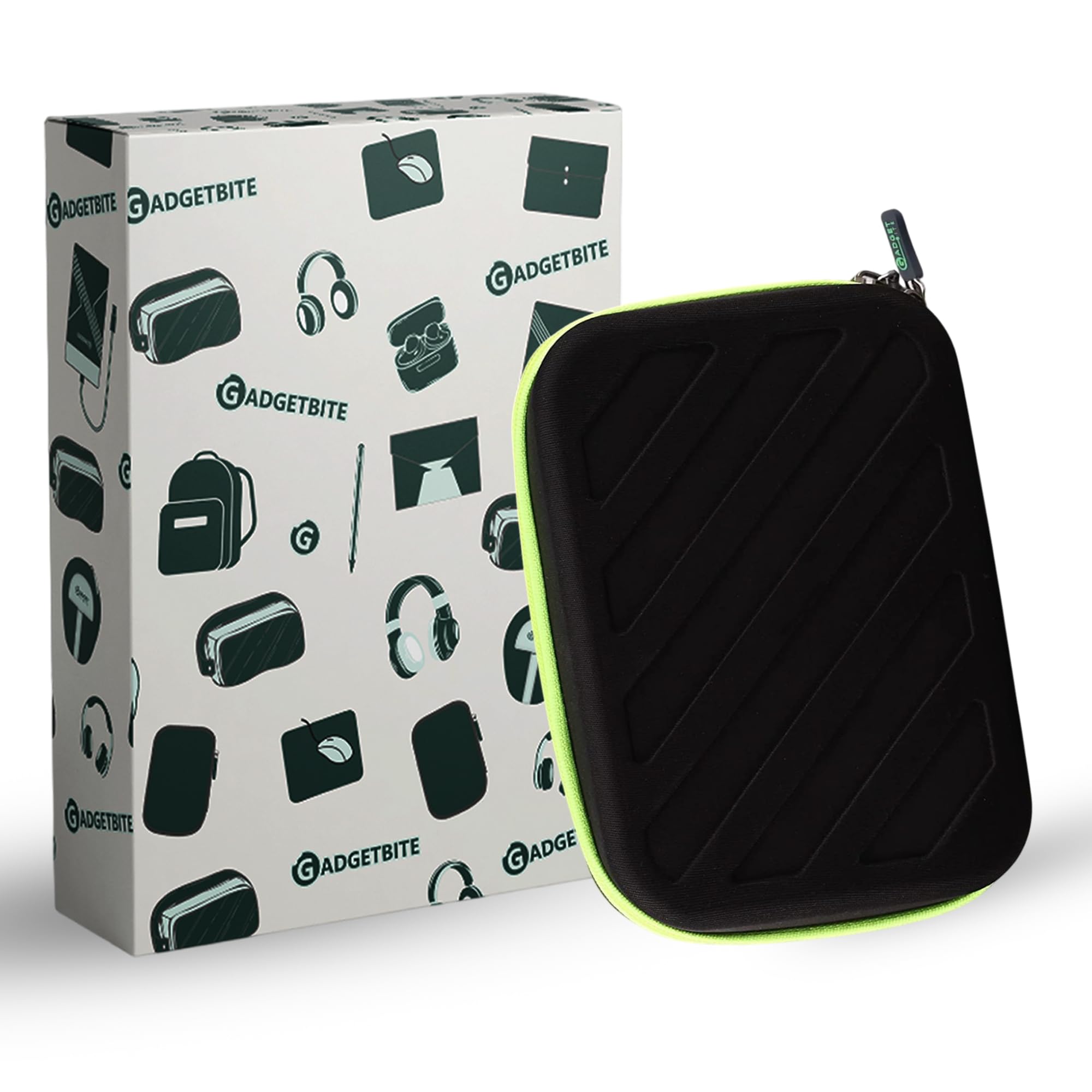 GadgetBite Bolsa portátil para accesorios electrónicos, cables USB, banco de energía, batería, disco duro portátil, tarjeta de memoria SD, auriculares, accesorios de viaje, funda para viajes (negro y