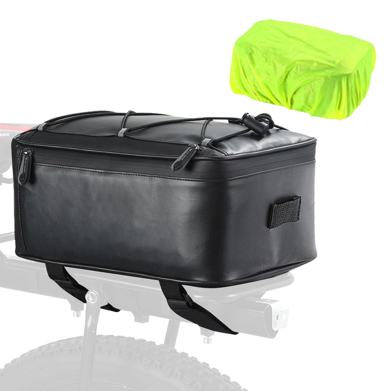 Eastuy Rear Rack Bag with Rain, 4L Waterproof Bicycle Saddle Bag Cycling Pannier Trunk Carrier with Reflective Strips for Commuters Travel Outdoor