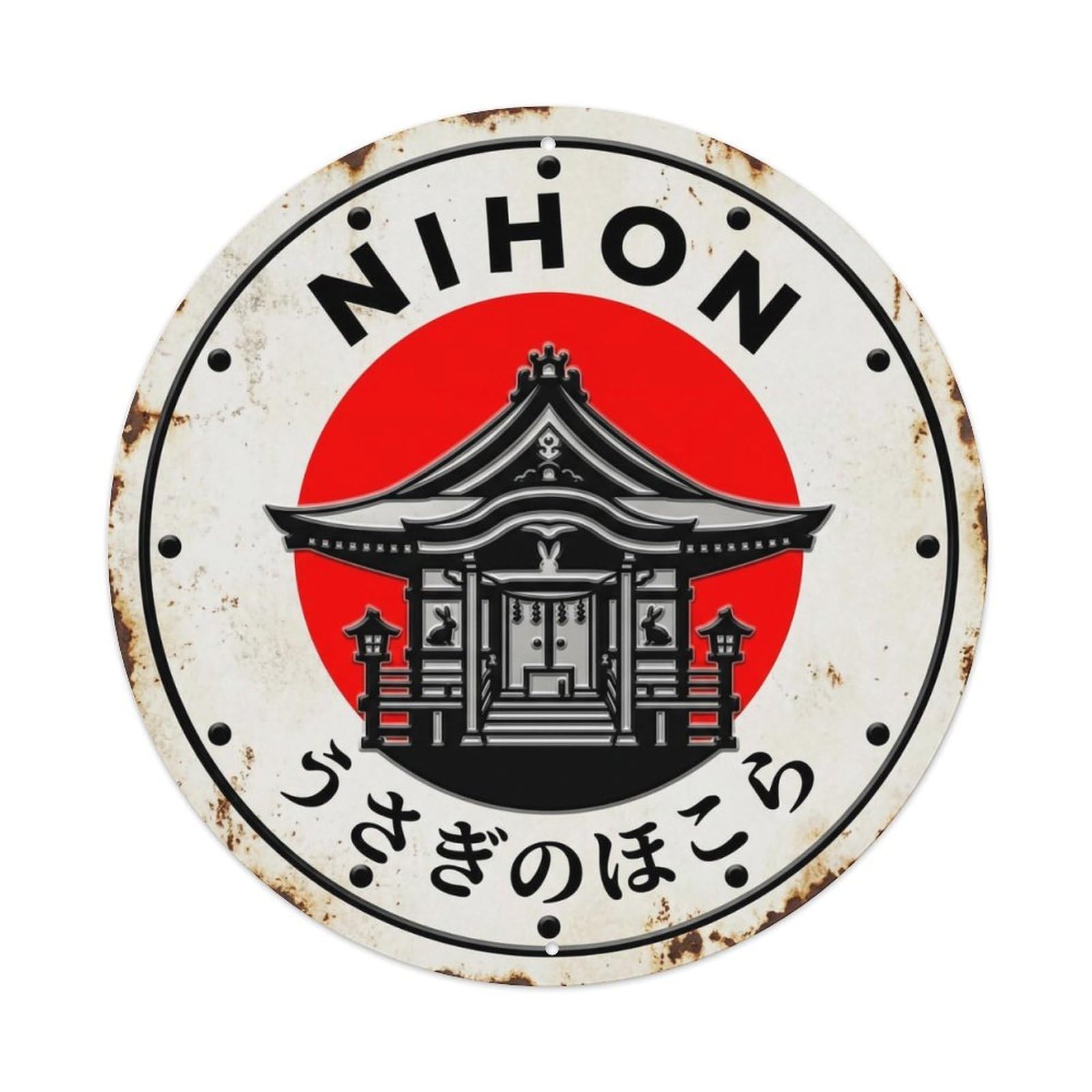 Rabbit Shrine Nihon Lunar Animal Sacred Historic Metal Tin Sign