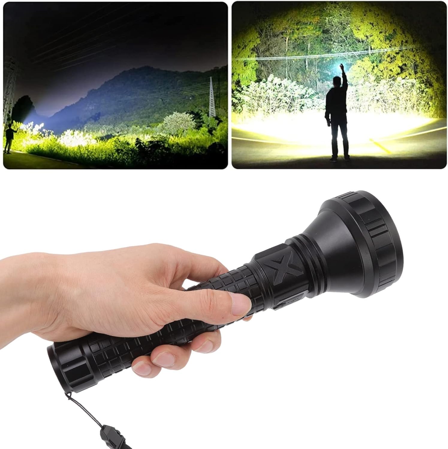 SST40 ful Flash, with 8000LM Brightness, 3 ing Modes Strong Medium Flash, IPX65 Flash for Cam Hiking Emergency,