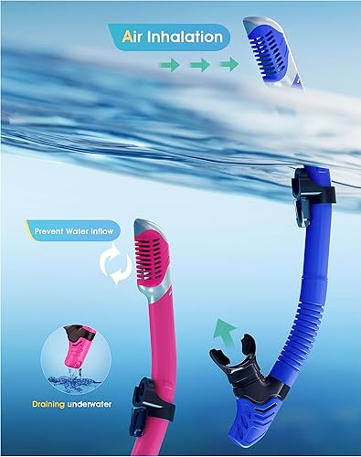 Miniatura 5 de Snorkeling Gear for Adults Kids, Dry-Top Snorkel Set, 180Panoramic Wide View Diving Mask Breathing Freely Snorkel Mask for Snorkeling Scuba Diving