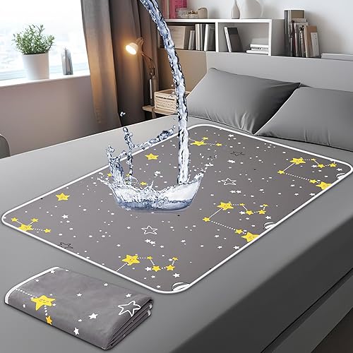 2 protectores de colchón impermeables para incontinencia lavables, tamaño S de 40 x 60 pulgadas, almohadillas de cama impermeables de doble cara