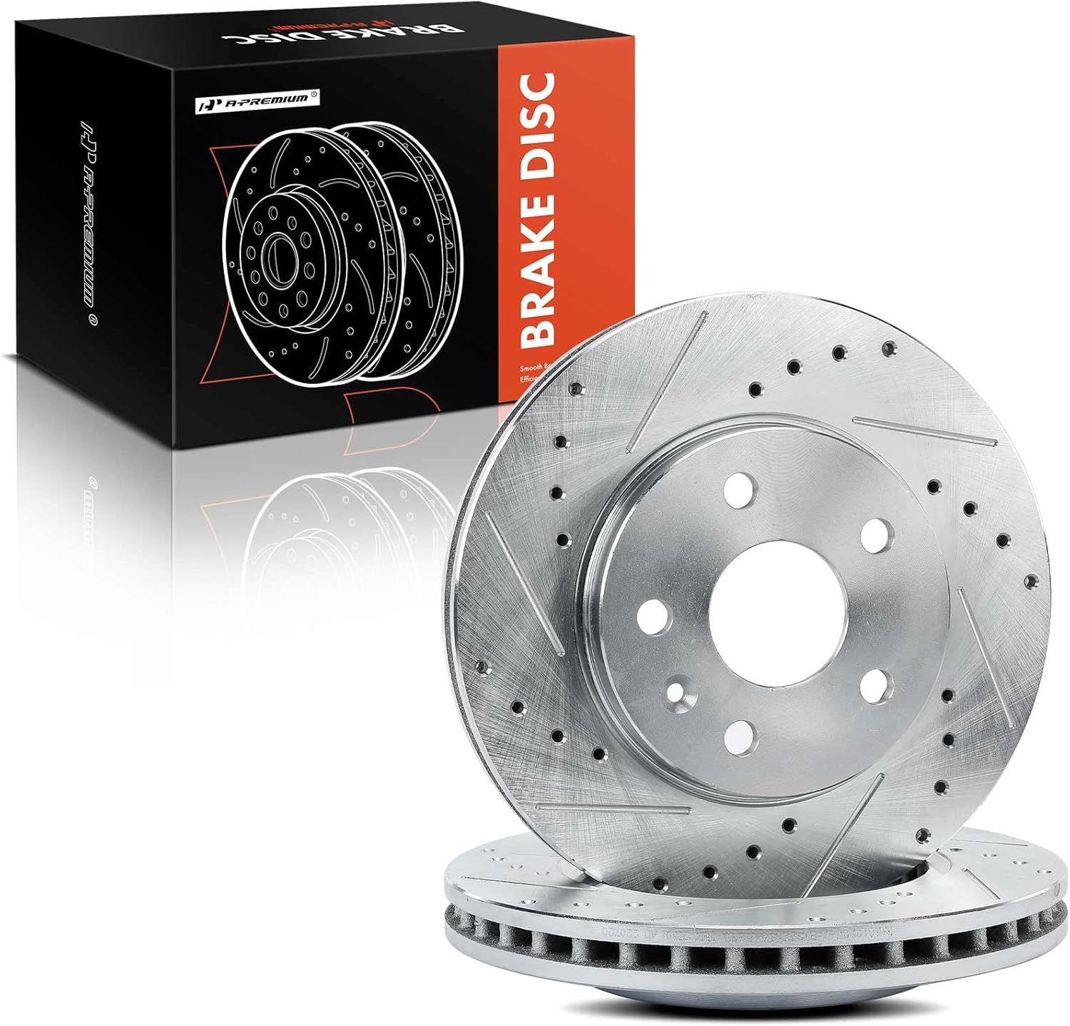A-Premium 11.65 inch (296mm) Front Drilled and Slotted Disc Brake Rotors Compatible with Select Chevy and Buick Models - Malibu 2013-2016, Malibu Limited 2016, Regal 2011-2017, LaCrosse, 2-PC Set