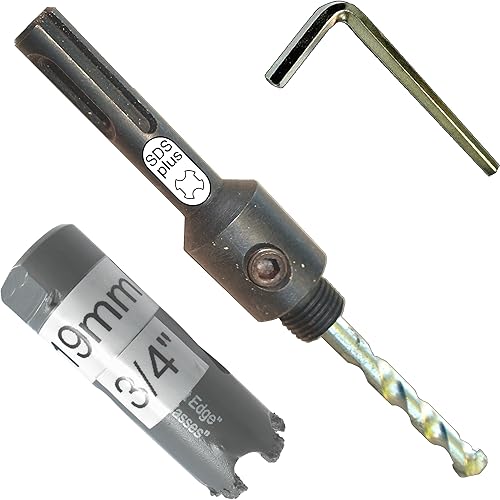 Broca de sierra de carburo de 34 pulgadas con eje SDS Plus para taladro SDS Plus, estuco, ladrillo, fibra de vidrio, yeso reforzado y sierra de