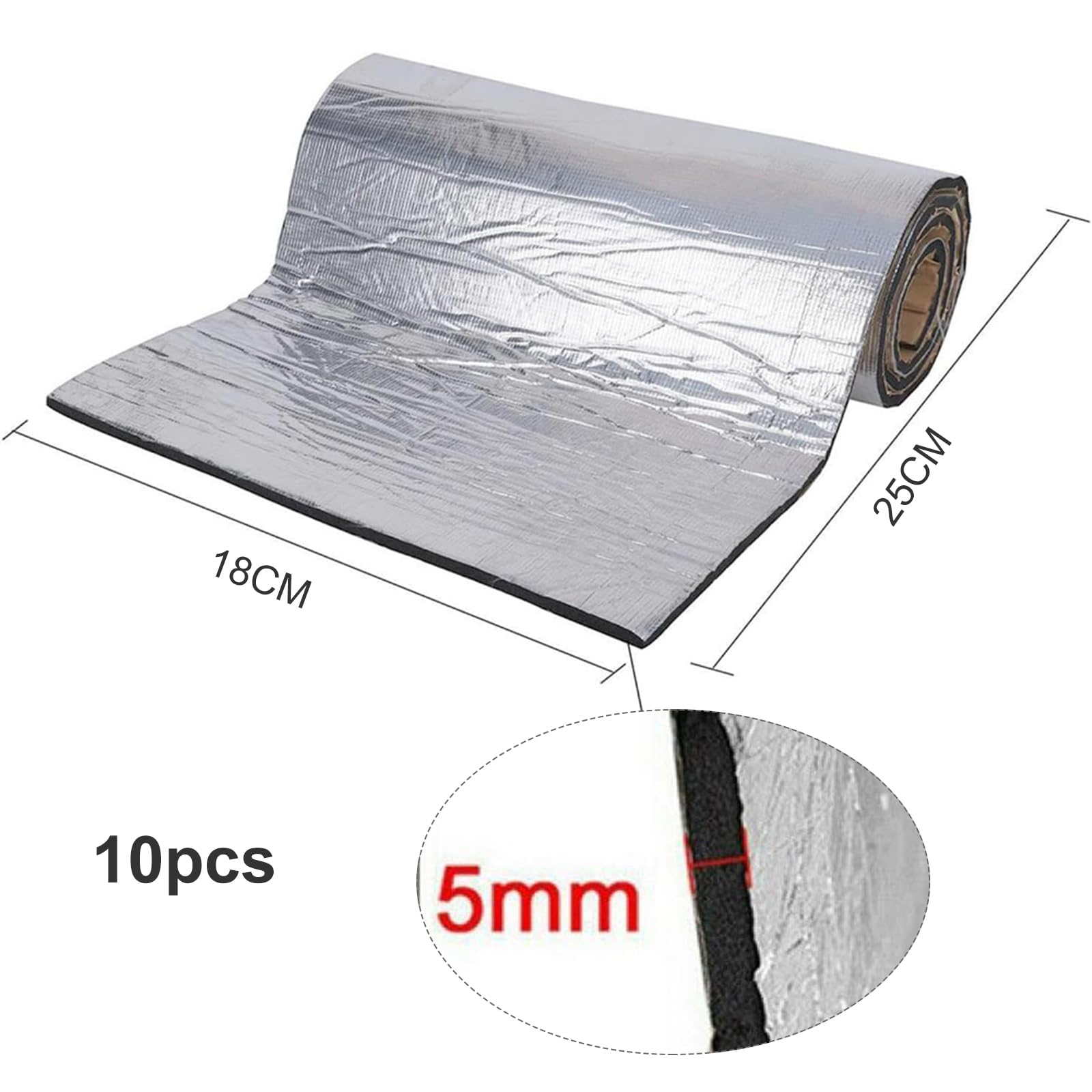 15 Stück Auto Dämmmatten Selbstklebend - Schallschutz & Isolierung 25x18cm