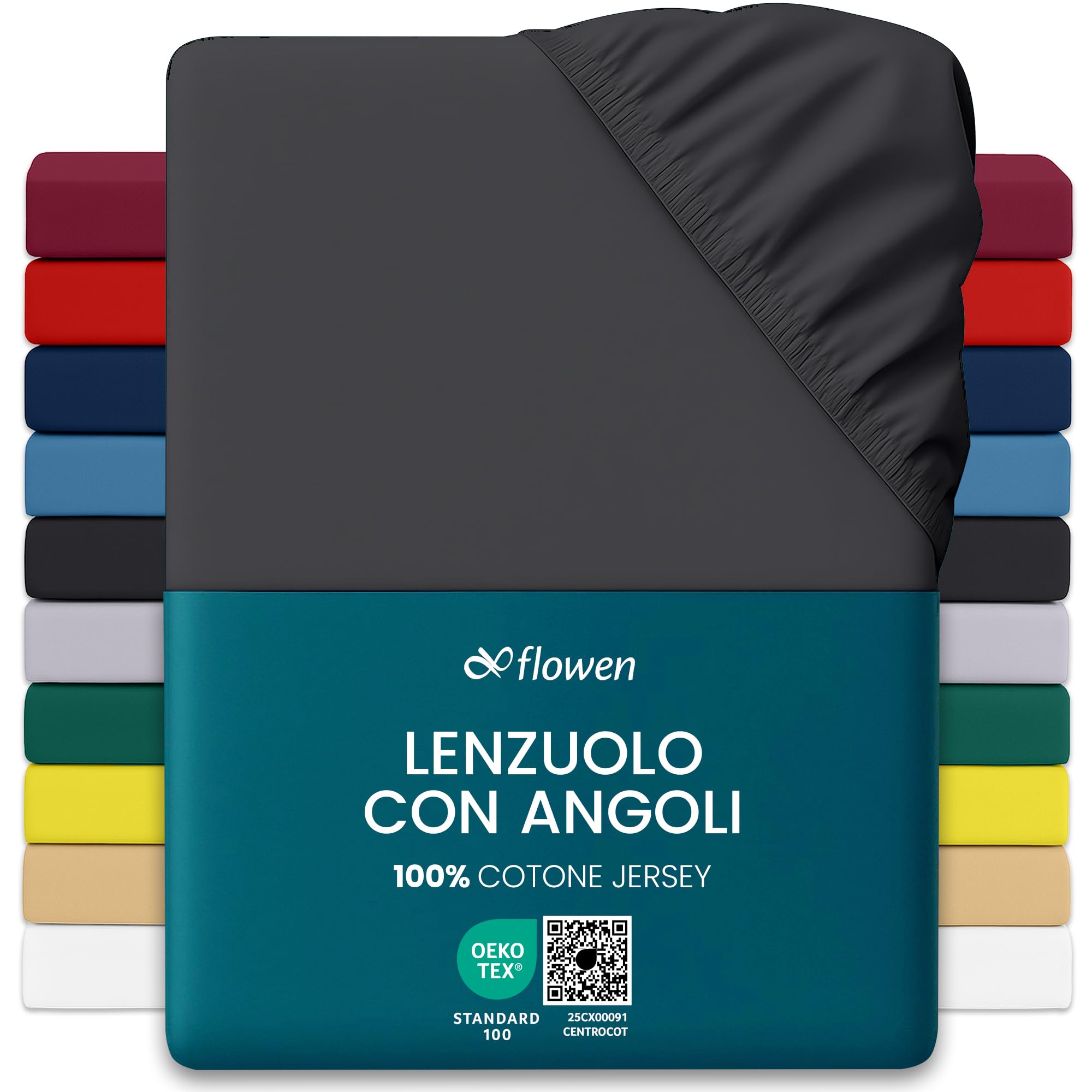 Lenzuola con Angoli Matrimoniale 160x190 cm Grigio Scuro in 100% Puro Cotone per Materasso fino a 30cm Tessuto Anti-Acaro e Traspirante di Alta Qualità Morbido Durevole e Lavabile in Lavatrice