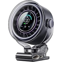 Clip on Fan, Rechargeable USB Fan with Sturdy Clamp, LED Display, 100 Speeds, 3000mAh Battery, 360 Rotation, 5.5 Inch Portable Fan for Stroller Bed Camping Treadmill Car Black