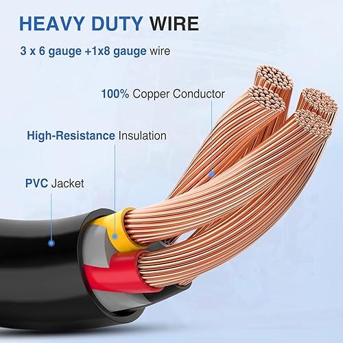 Miniatura 192 de Nilight Cable adaptador de cargador EV de 50 amperios a 50 amperios de 4 clavijas de cobre puro 250 V para soldador, conversión de enchufe Enchufe