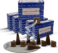 Vista 1 de Conos de incienso Nag Champa de reflujo para cascada aromática de aroma, neblina y manto - Paquete de 6