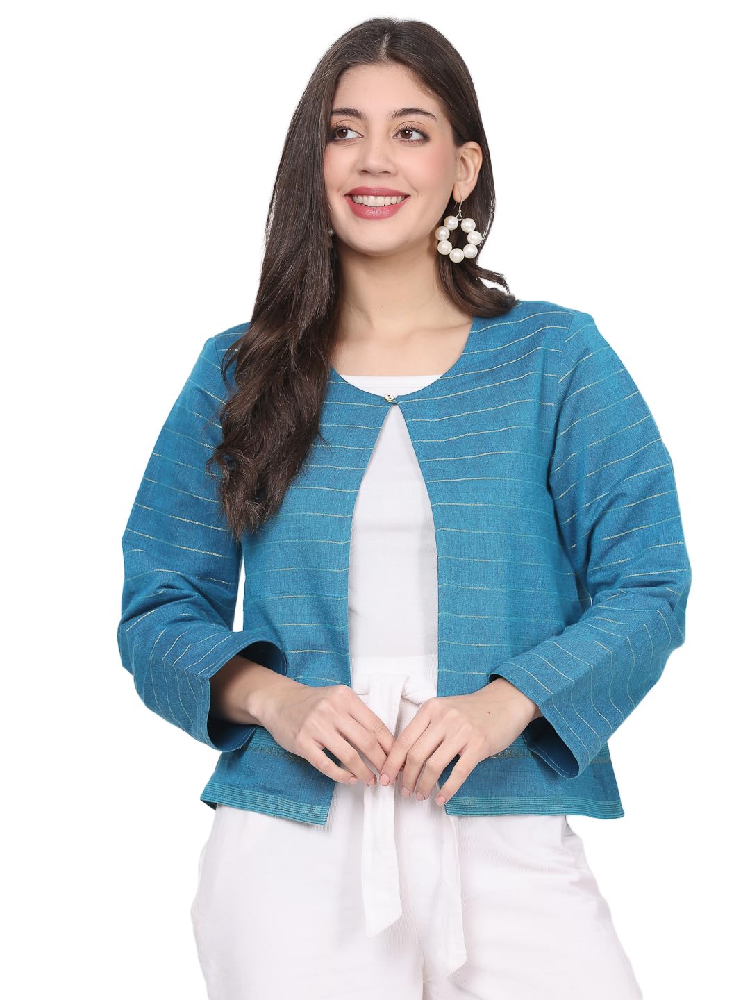 nomad lifestyle Women Cotton Jacquard Blazer-picture-40
