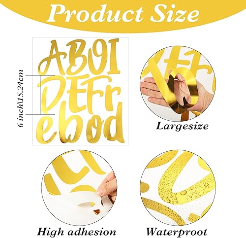 Miniatura 9 de 576 piezas de 8 hojas de calcomanías de letras de graduación, letras de vinilo autoadhesivas, calcomanías de números del alfabeto, calcomanías para