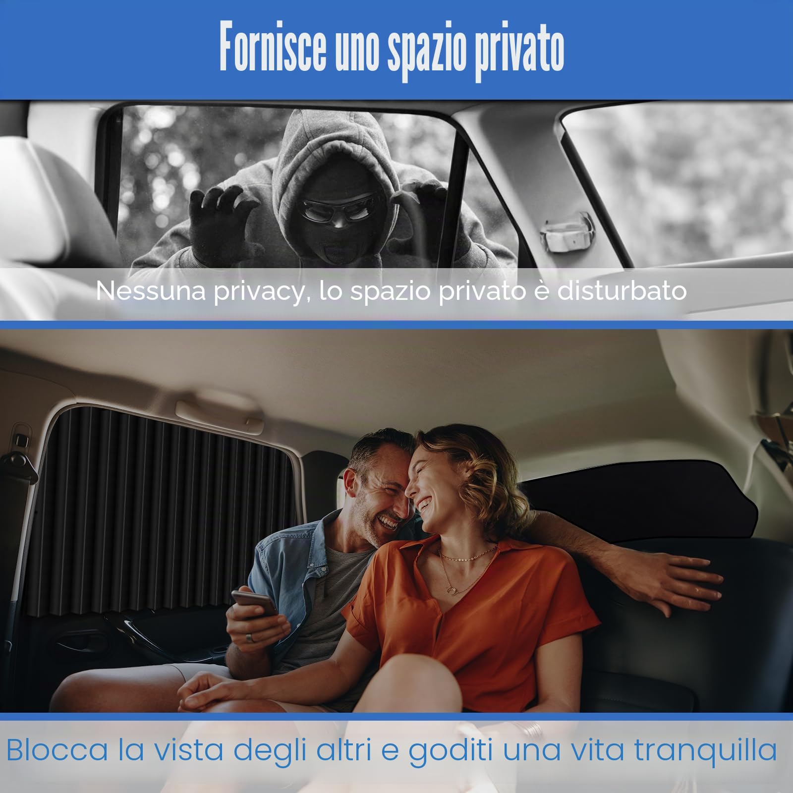 XCBYT Parasole Auto 4 Pezzi, Tendine Parasole Auto Magnetiche, Parasole Auto Interno, Parasole Lunotto Posteriore Auto, Protezione UV Protezione Privacy