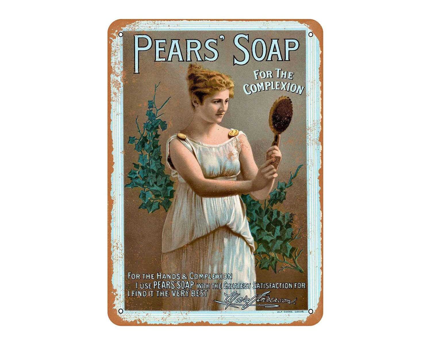 Harvesthouse Tin Metal Sign，Vintage Sign,1901 Pears' Soap Vintage Look Metal Sign12X16inch