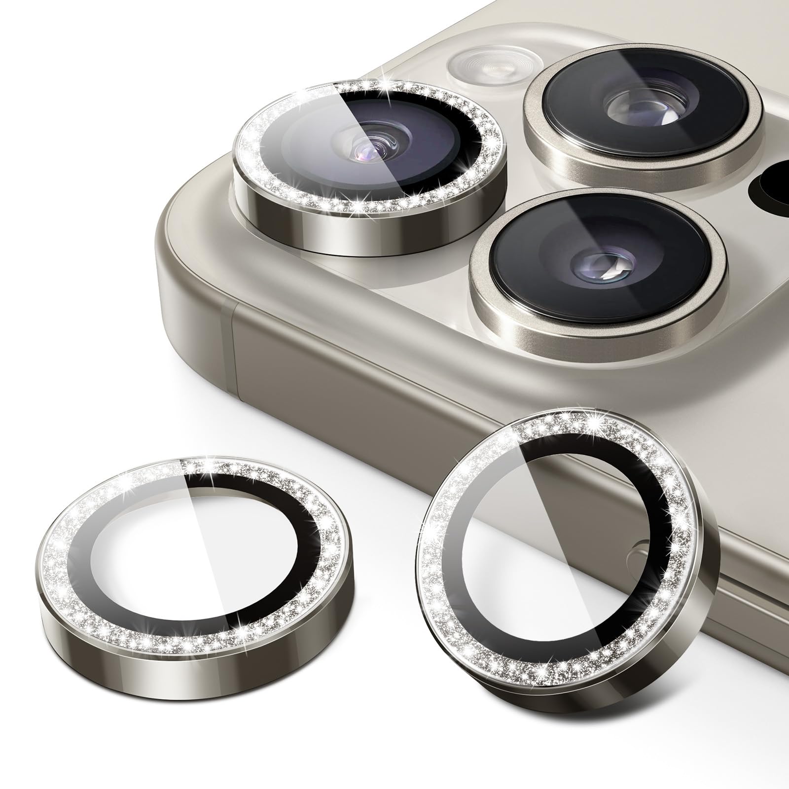 Pellicola Vetro Temperato Per Fotocamera IPhone 15 Pro/Pro Max - 9H, Titanio Naturale, JETech - Foto 5