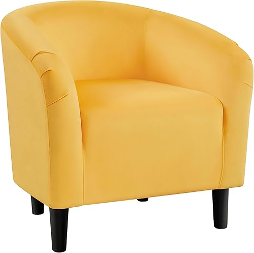 Miniatura 17 de Yaheetech Silla Accent Barrel, silla de club de tela Boucle, sillón elegante de sherpa peludo con acolchado suave y acogedor, adecuado para sala de