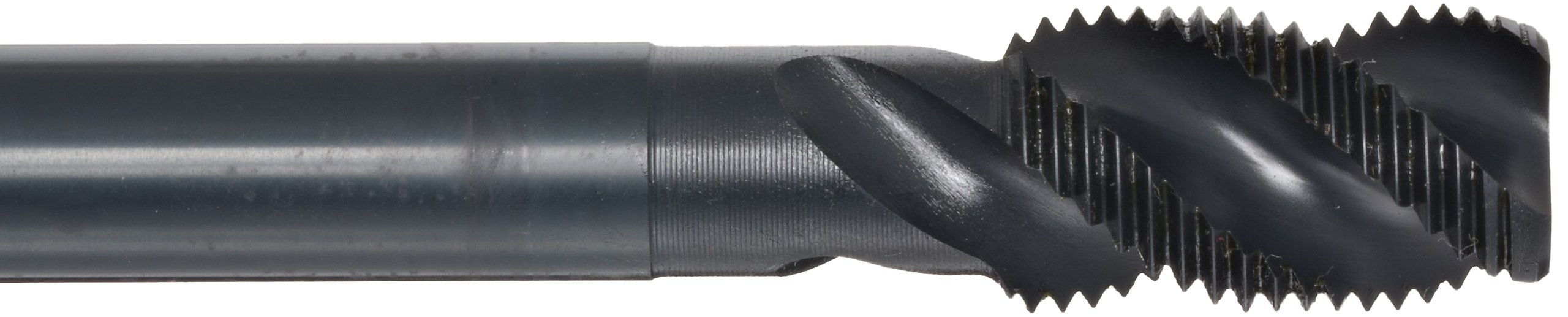 Dormer E033 Powdered Metal Steel Spiral Flute Threading Tap, Black Oxide Finish, Round with Square End Shank, Modified Bottoming Chamfer, 9/16