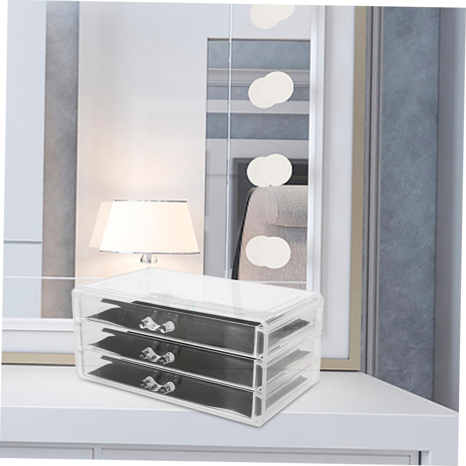 KOMBIUDA Caja Organizadora de Acrílico Transparente para Almacenamiento de Nail Art Accesorios y Joyería Diseño Apilable para Profesional y Doméstico