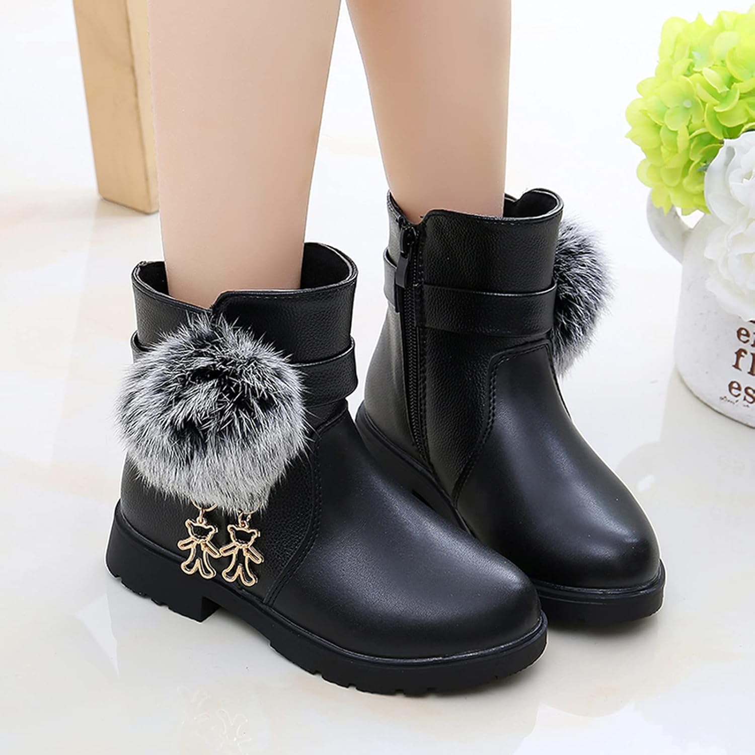 Kids Baby Girls Princess Shoes Fashion Bowkont Cotton Boots Snow boots Leather Shoes Princess Toddler Boys Dress Shoes