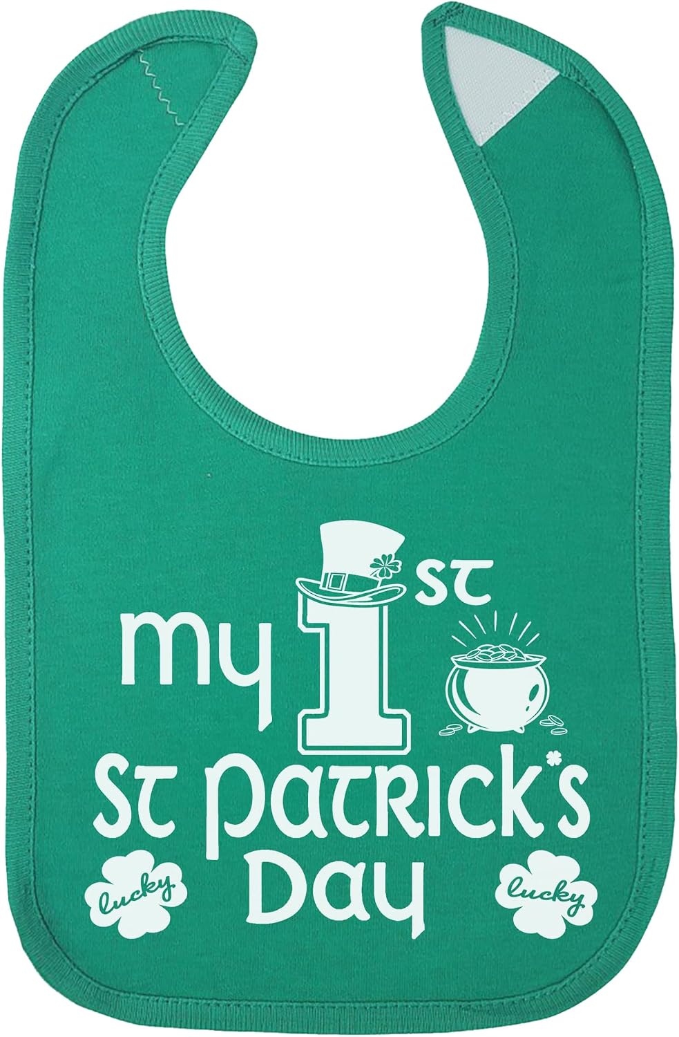 Aiden's Corner St. Patrick’s Day Baby Bibs – St. Paddys Day Irish Lucky Charm – Green Infant Feeding Drool Bib