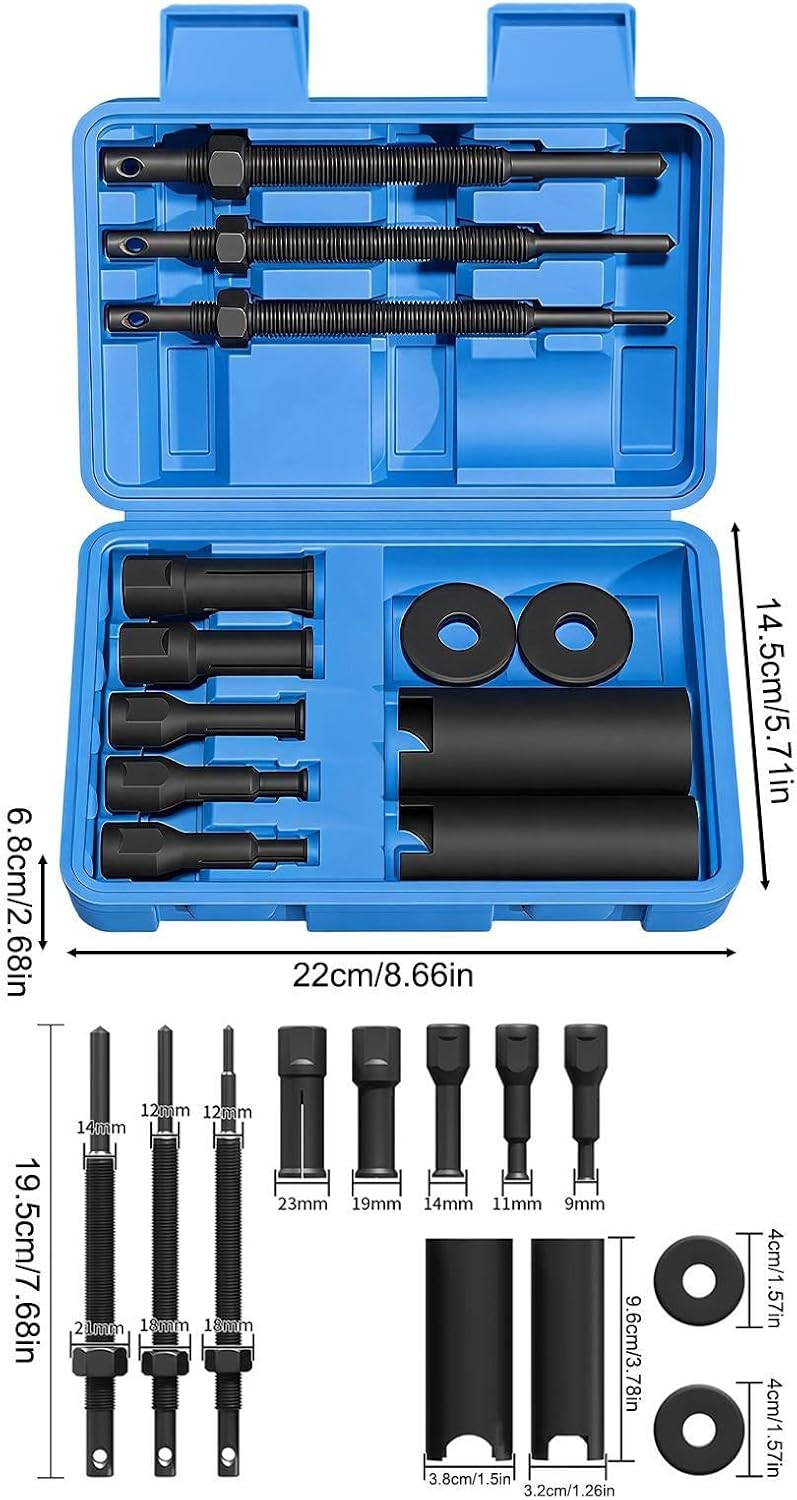 Bearing Puller Set, 12 Pieces 9-23mm, Heavy-Duty Rustproof Bicycle, Garage