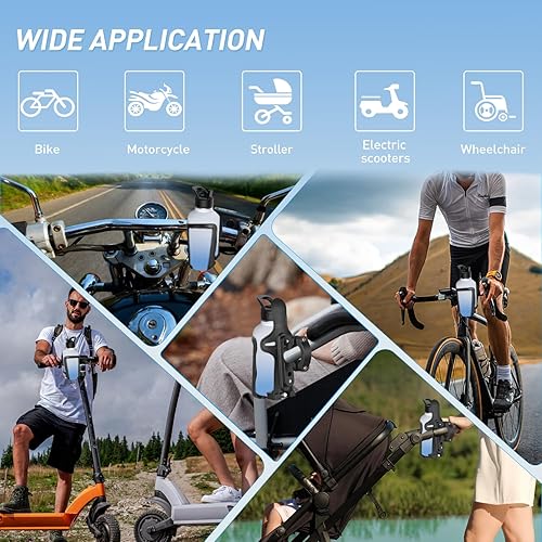 Miniatura 7 de Frokom Portavasos para motocicleta, soporte ajustable para botella de agua de bicicleta, tamaño universal de 1.95 a 2.75 pulgadas, soporte para