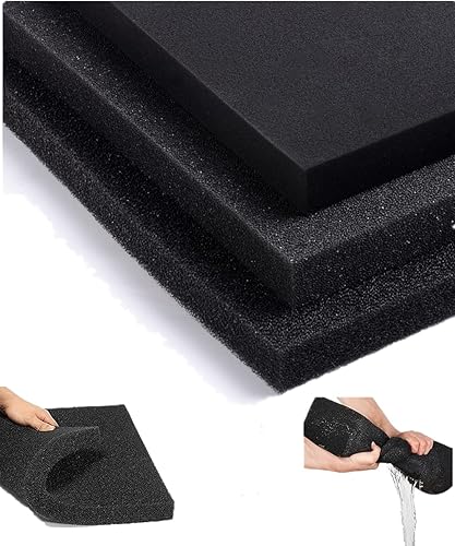 SHUNTING Esponjas de espuma de filtro, almohadilla filtrante, esponja de filtro, espuma cortada a medida para peceras de acuario (19.6 x 19.6 x 0.79