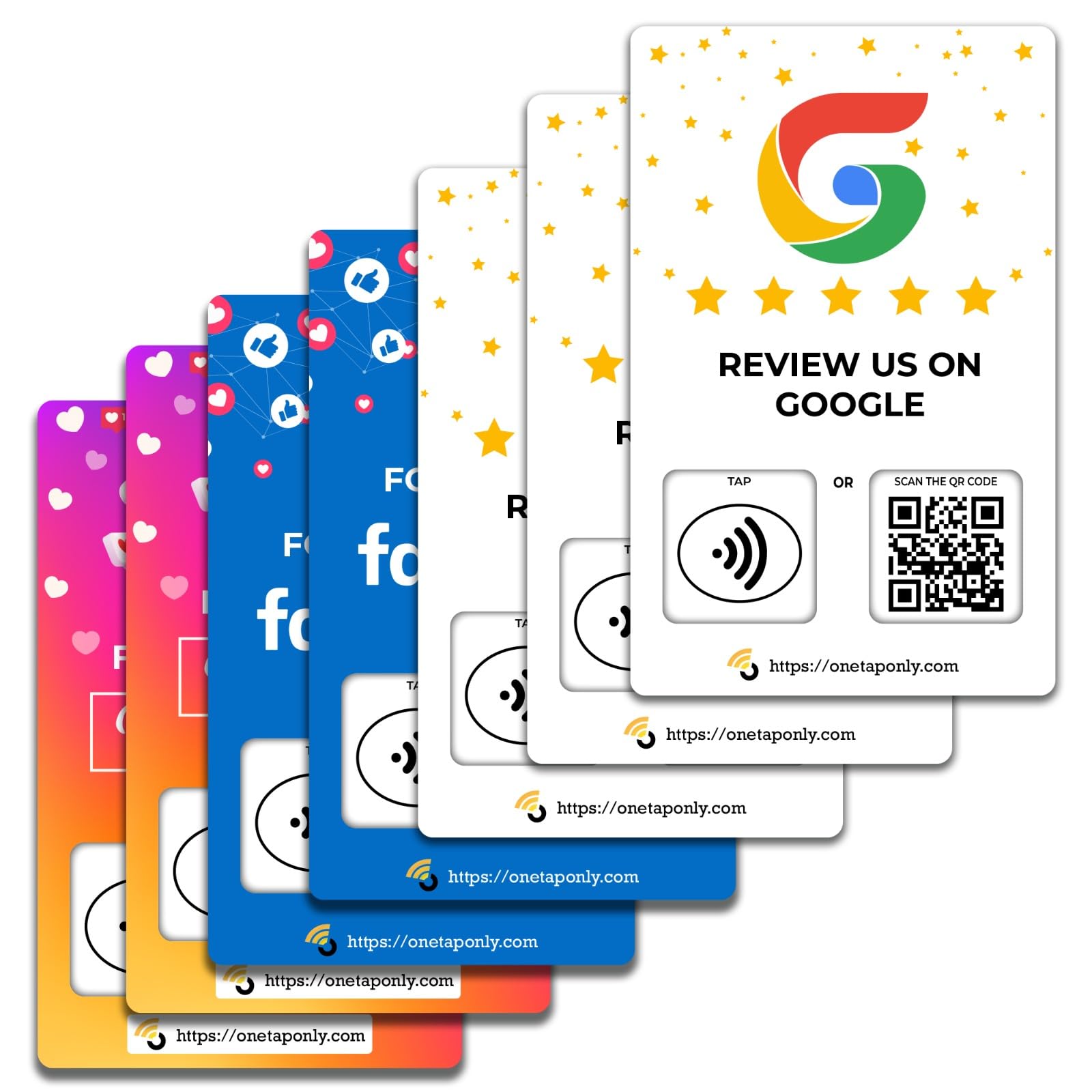 Social Media NFC Card Pack (7 Pack)