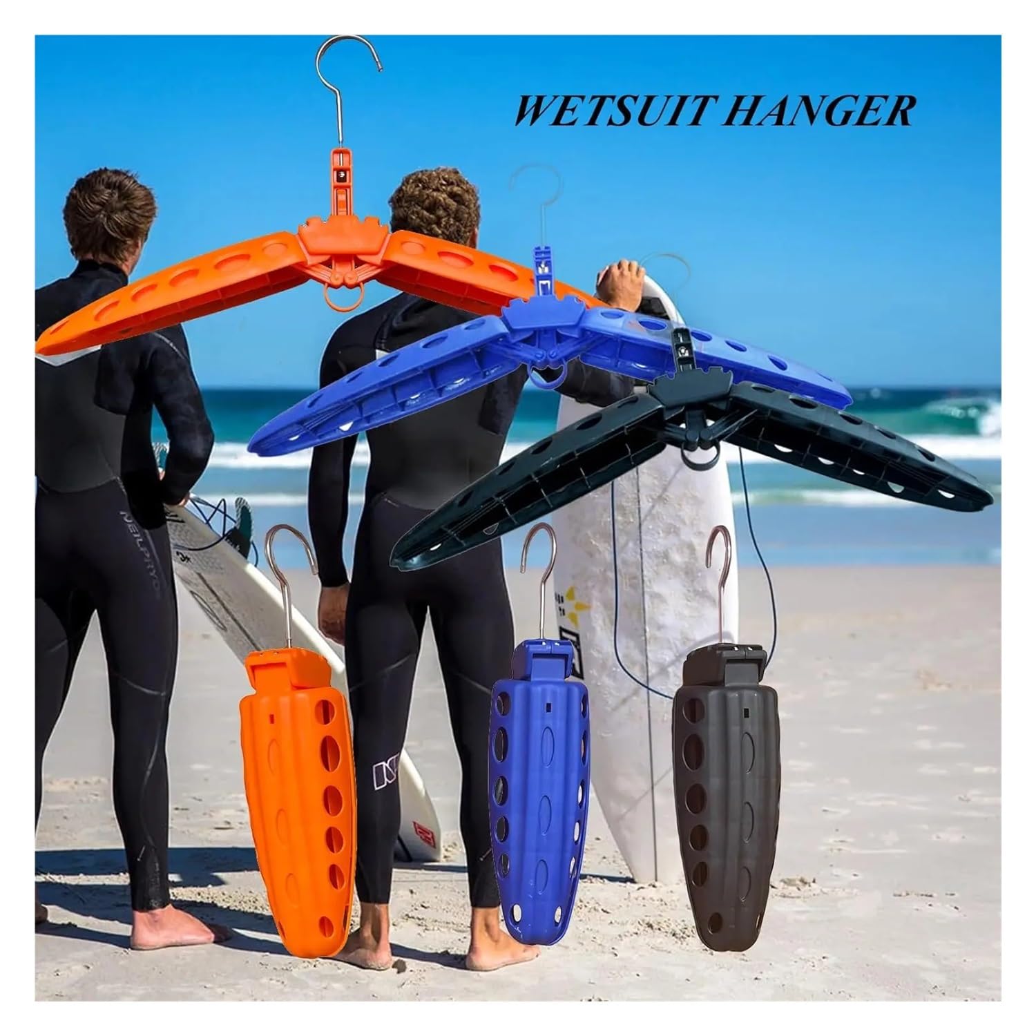 Cintre pliable solide pour combinaison de plongée Surf Plongée Séchage rapide Porte-manteau ventilé pliable (vert)