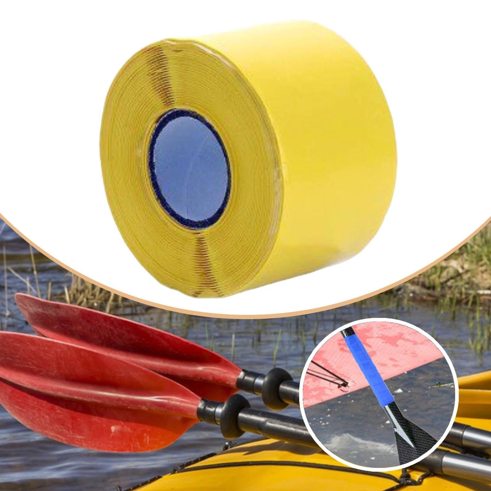 Generic Nastro Impugnatura Kayak Nastro Antiscivolo per Dragon Boat Accessori Manubrio Sportivi Rivestimento Silicone Maneggevole Progettato per Prevenir, Giallo