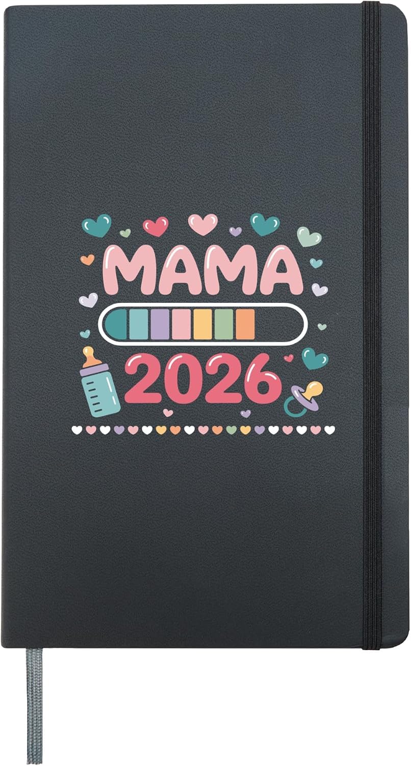 Expectant Mum 2026 Hardcover Journal, Black