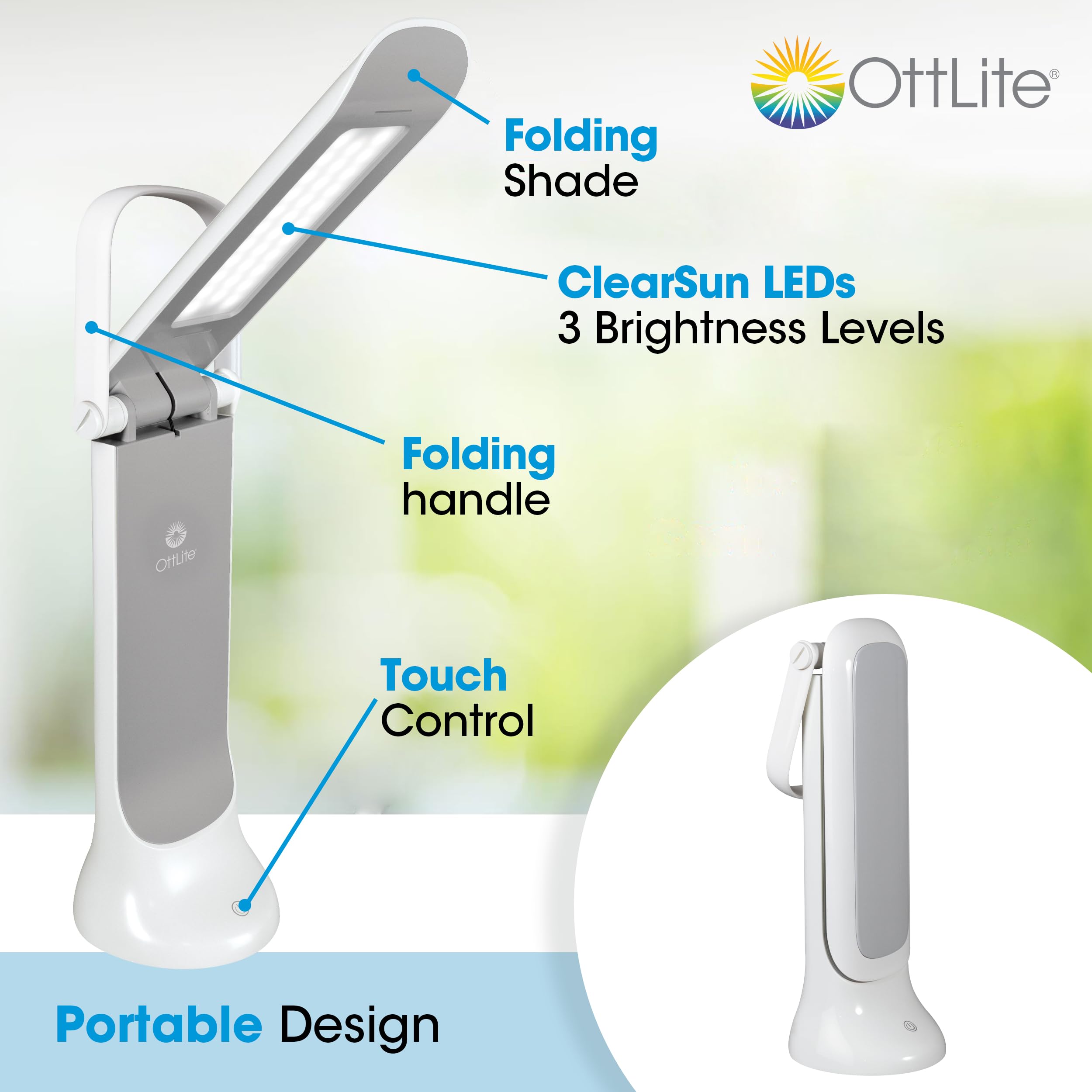 Ott-Lite LED TASK LAMP  LEDデスクランプ OttLite Dimmable LED Task Lamp - Portable, Adjustable, Desk