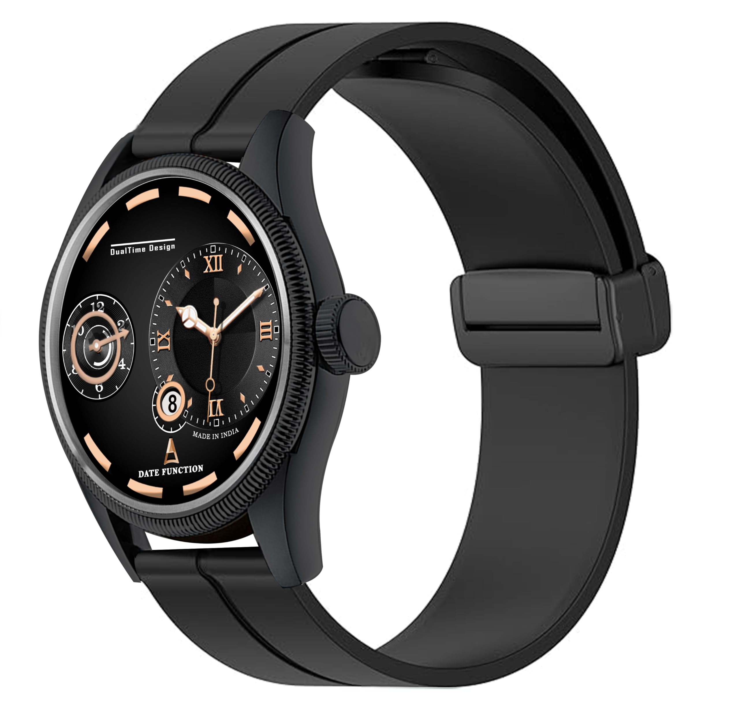 Black Design Chonograph Date Display Analoge Silicone Magnetic Strap Watch for Men (B0D8W984G7) Amazon Price History, Amazon Price Tracker