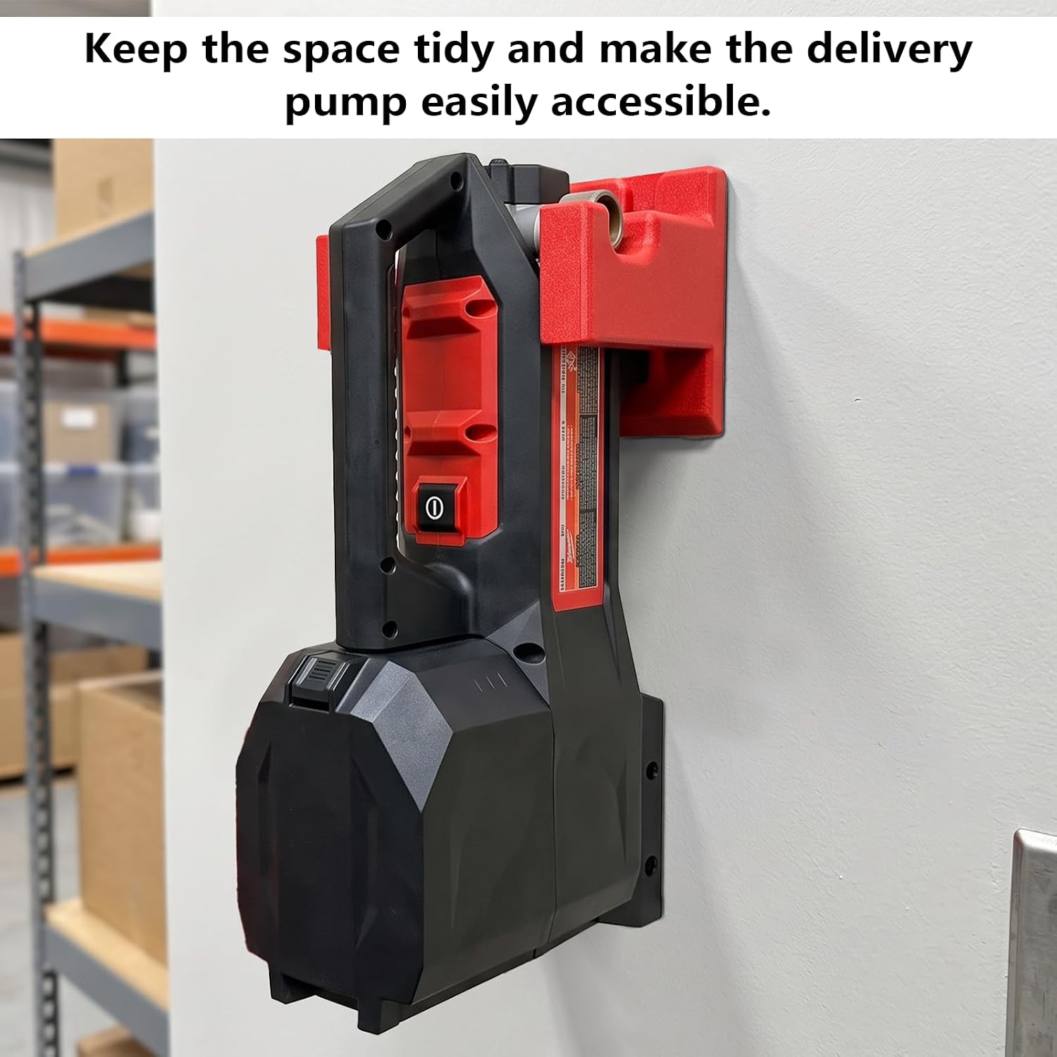Compatible with Milwaukee M18 Transfer Pump (2771-20) Wall Mount – Simple Tool Organizer for Workshop, Garage, and Work Van Storage (Red)