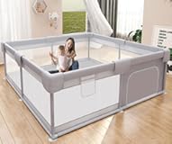 Baby Playpen 50x50 Inch, Play Pens for Babies and Toddlers Baby Fence Play Yards for Indoor & Outdoor with Breathable Mesh Anti-Fall Playpen