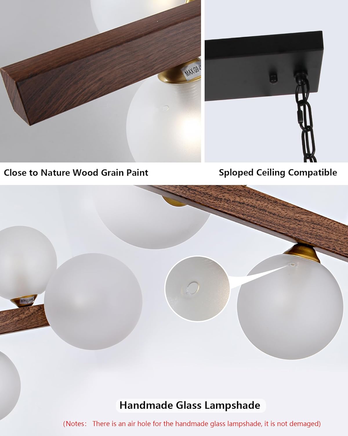 Globe Linear Chandelier 9-Light Modern Linear Globle Dining Room Pendant Light Fixture Sputnik Chandeliers for Kitchen Island