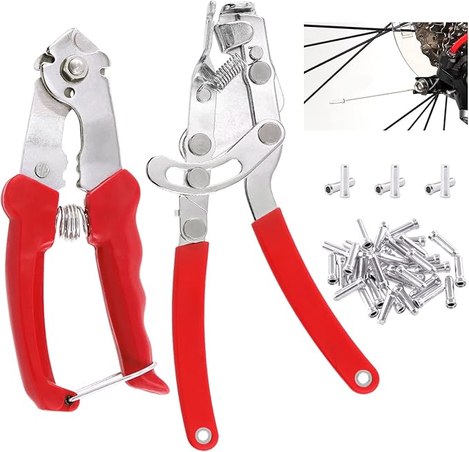 Swpeet 102Pcs Professional Alloy Bike Cable End Caps Cable